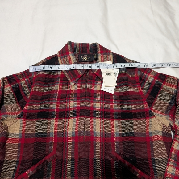 Ralph Lauren Double RL Tartan Cardigan - Red and Tan - Picture 3 of 13